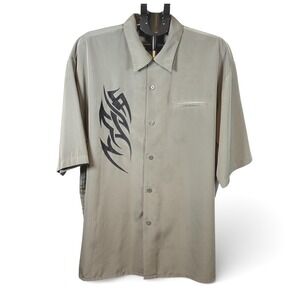 Dragonfly Clothing Company Mens XXL Tribal Embroidered Button Down Shirt  Y2K